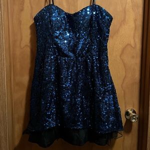 Blue sequin homecoming dress size 16.